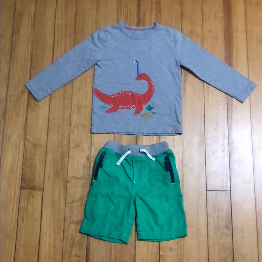 MINI BODEN BABY BOY 3-4 TEE SHORTS SET LN